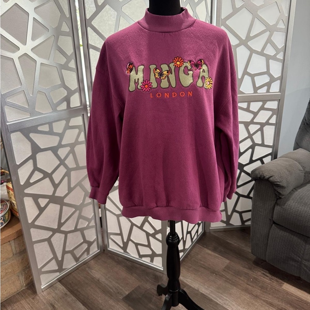 Munch London Women's Purple Turtleneck Sweater